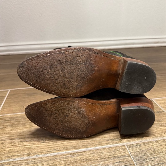 Lucchese Dark Brown Suede Heeled Boots - Picture 7 of 7